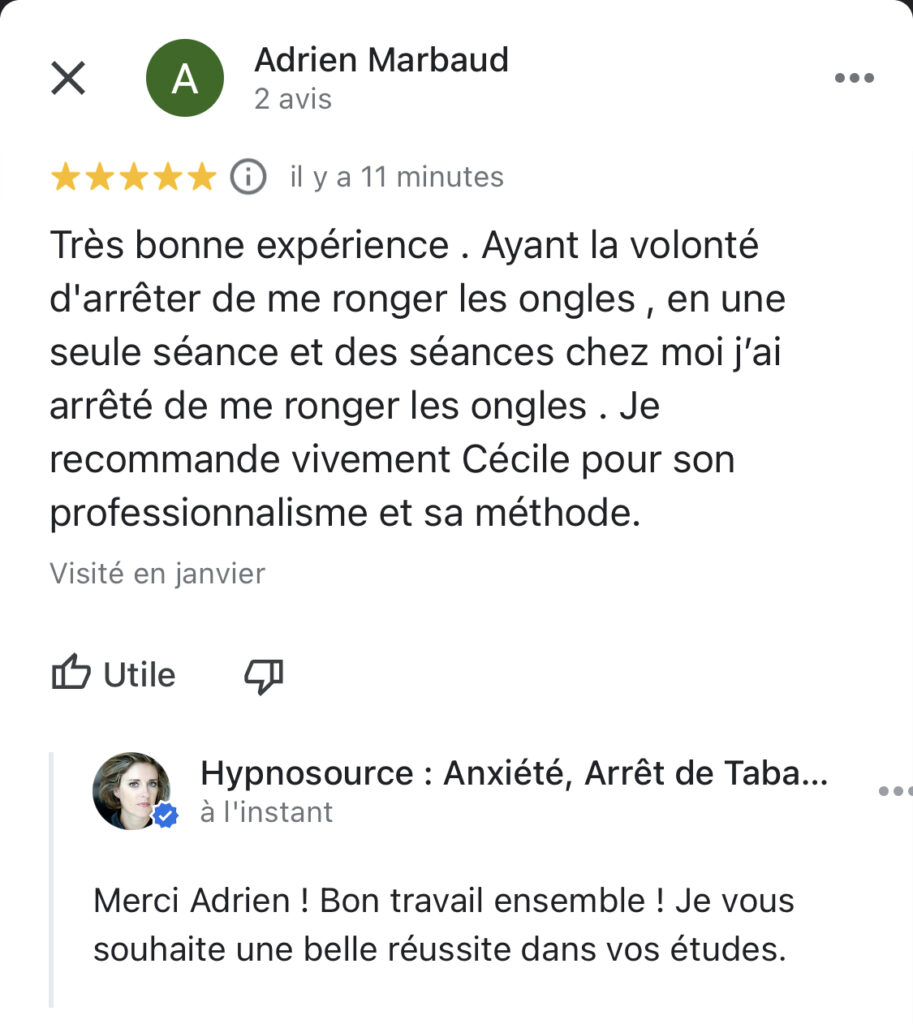 Témoignage : Arrêter de se ronger les ongles par l'hypnose