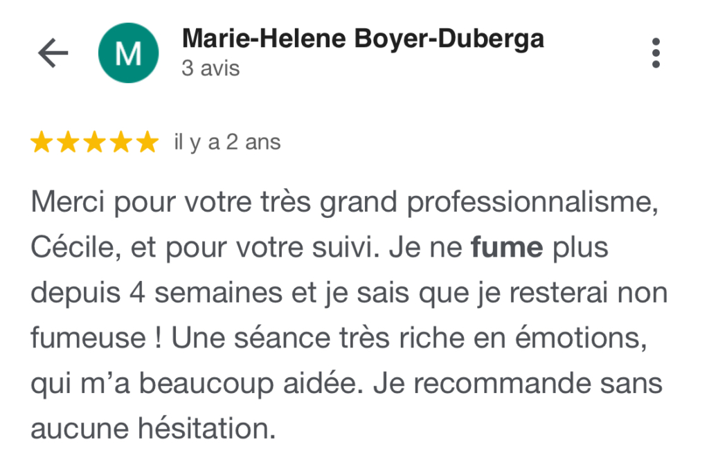 Arrêt de tabac Paris Hypnothérapie