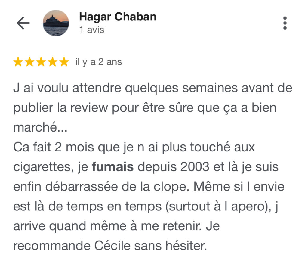 Arrêt de tabac Paris